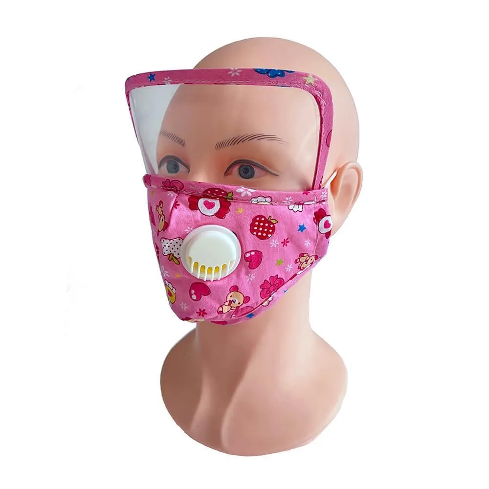 Pink Kid Face Mask With Eye Shield ZXC-2202 - Image 2