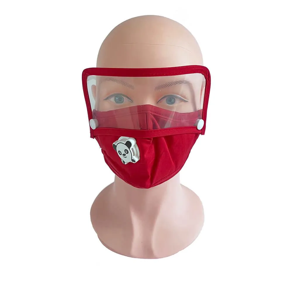 Red Kid Face Mask With Eye Shield ZXC-2207