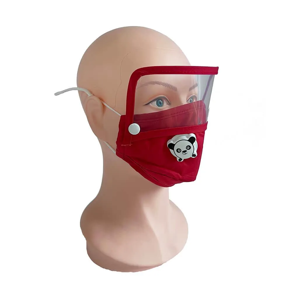 Red Kid Face Mask With Eye Shield ZXC-2207 - Image 3